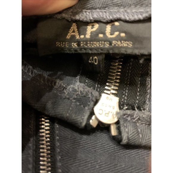 APC  France  Navy A Line Zippers Skirt Size 40/ US 10 EUC - Picture 7 of 7